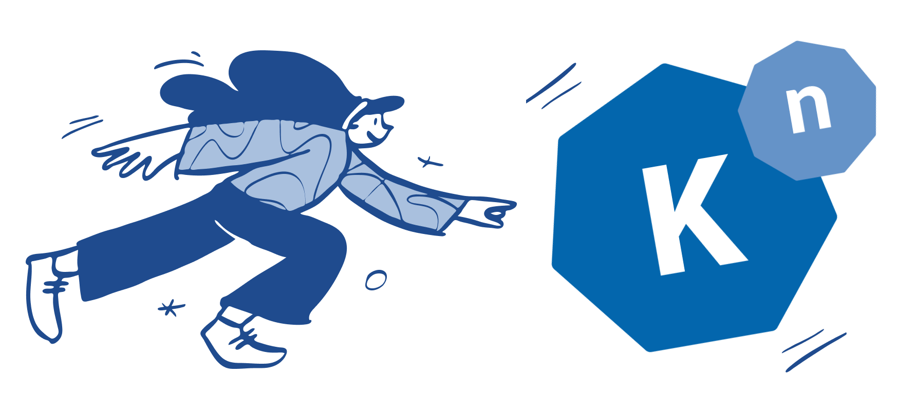 Person chasing the Knative logo